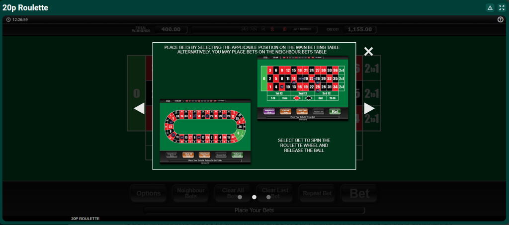 20p Roulette - Stats & Neighbour Bets